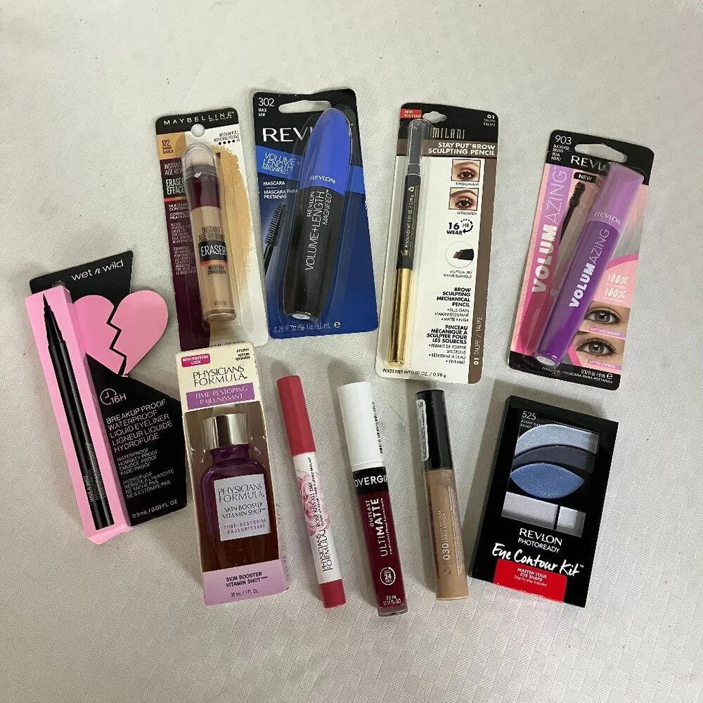 Lot of 10 Drugstore Makeup Items Revlon Mascara Maybelline L'Oréal New Sealed